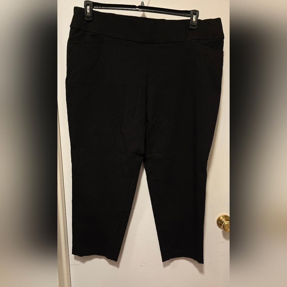 Terra & Sky Womens Size 24W Black Cropped Pants (L)